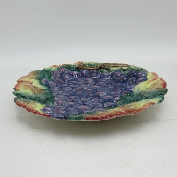 Fitz and Floyd GRAPEVINE Ironstone 10" Wall Plate Grapes Vintage - Picture 10 of 10